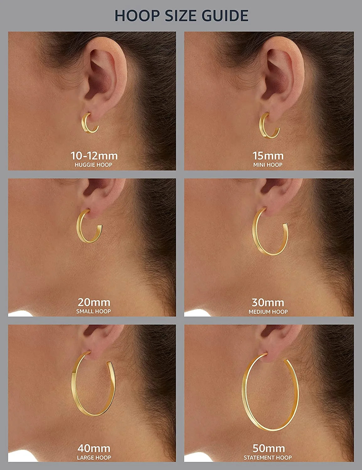14K Yellow Gold 2Mm Hoop Earrings, 12Mm–30Mm, Adult Unisex Jewelry