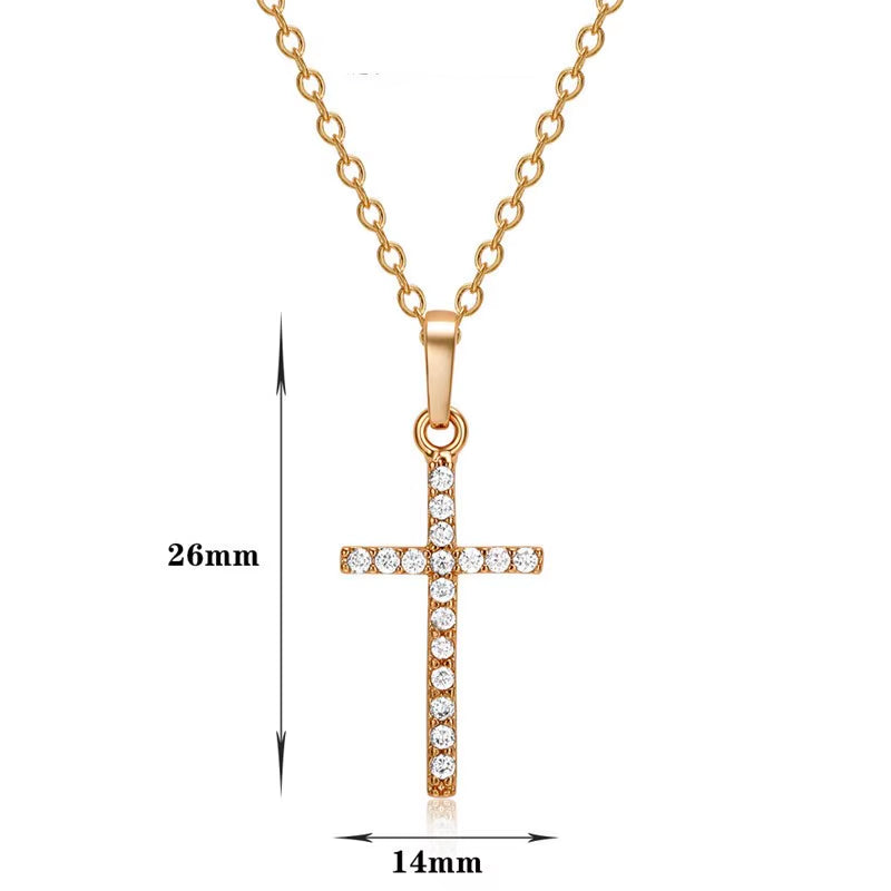 2021 Elegant Crystal Cross Pendant Necklace in Gold and Silver for Men and Women - Ideal Gift for Any Occasion