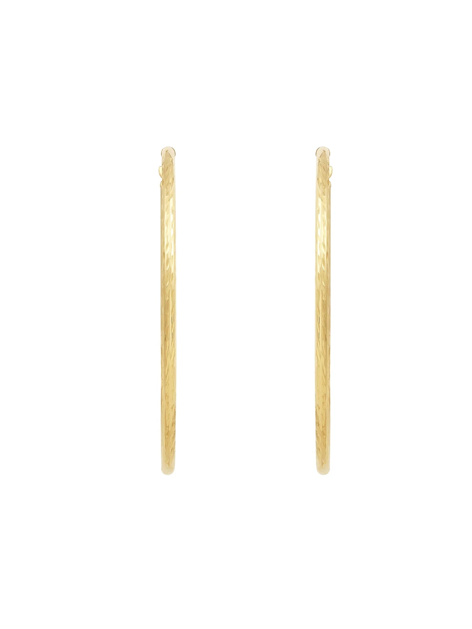 10K Yellow Gold Hollow round Tube Hoop Earrings